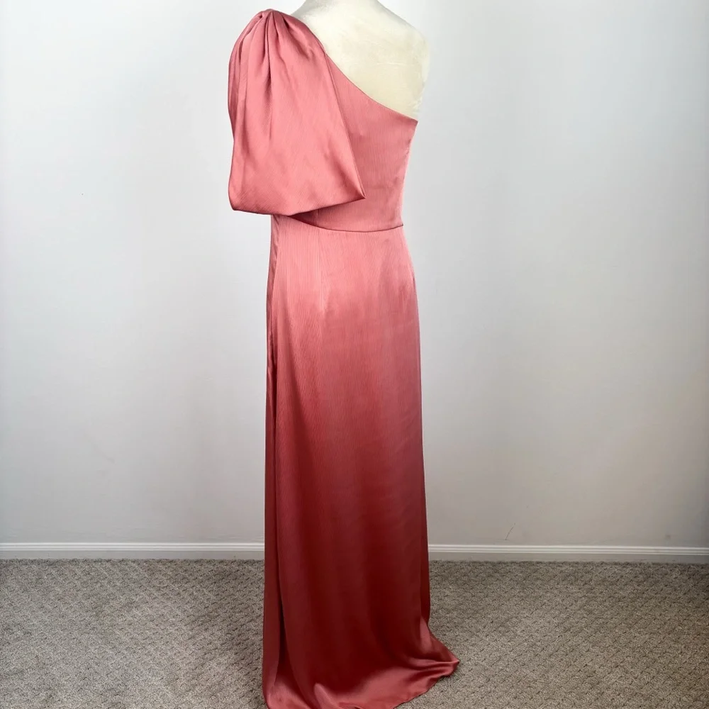 NWT‎ Sachin + Babi Chelsea One Shoulder Bow Rouge Dusty Pink Gown Dress